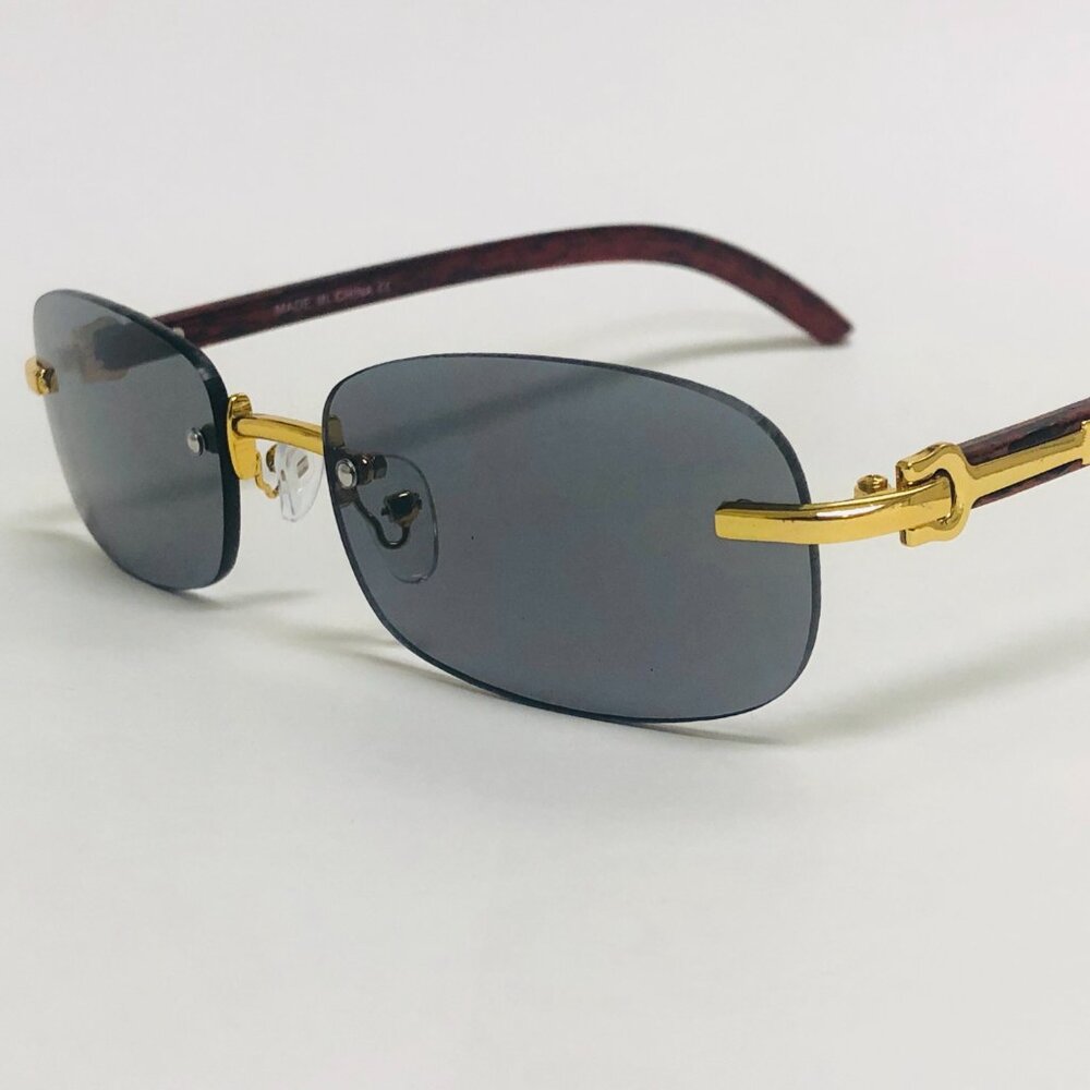 Men Sunglasses Hip Hop Shades Metal Gold Frameless Classic Outdoor Street Wear‎